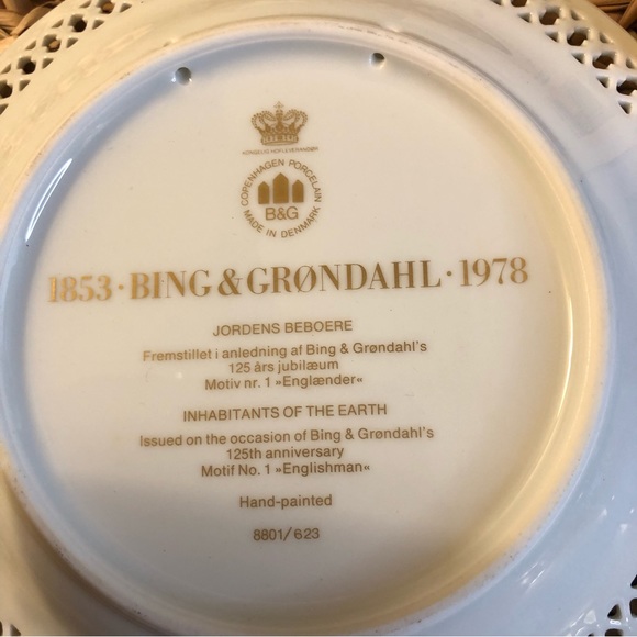 Rare! Vtg 1978 Royal Copenhagen BING & GRONDAHL Englishman Porcelain Plate Box - Picture 4 of 10